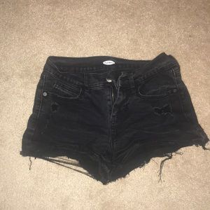 old navy black destroyed boyfriend short shorts